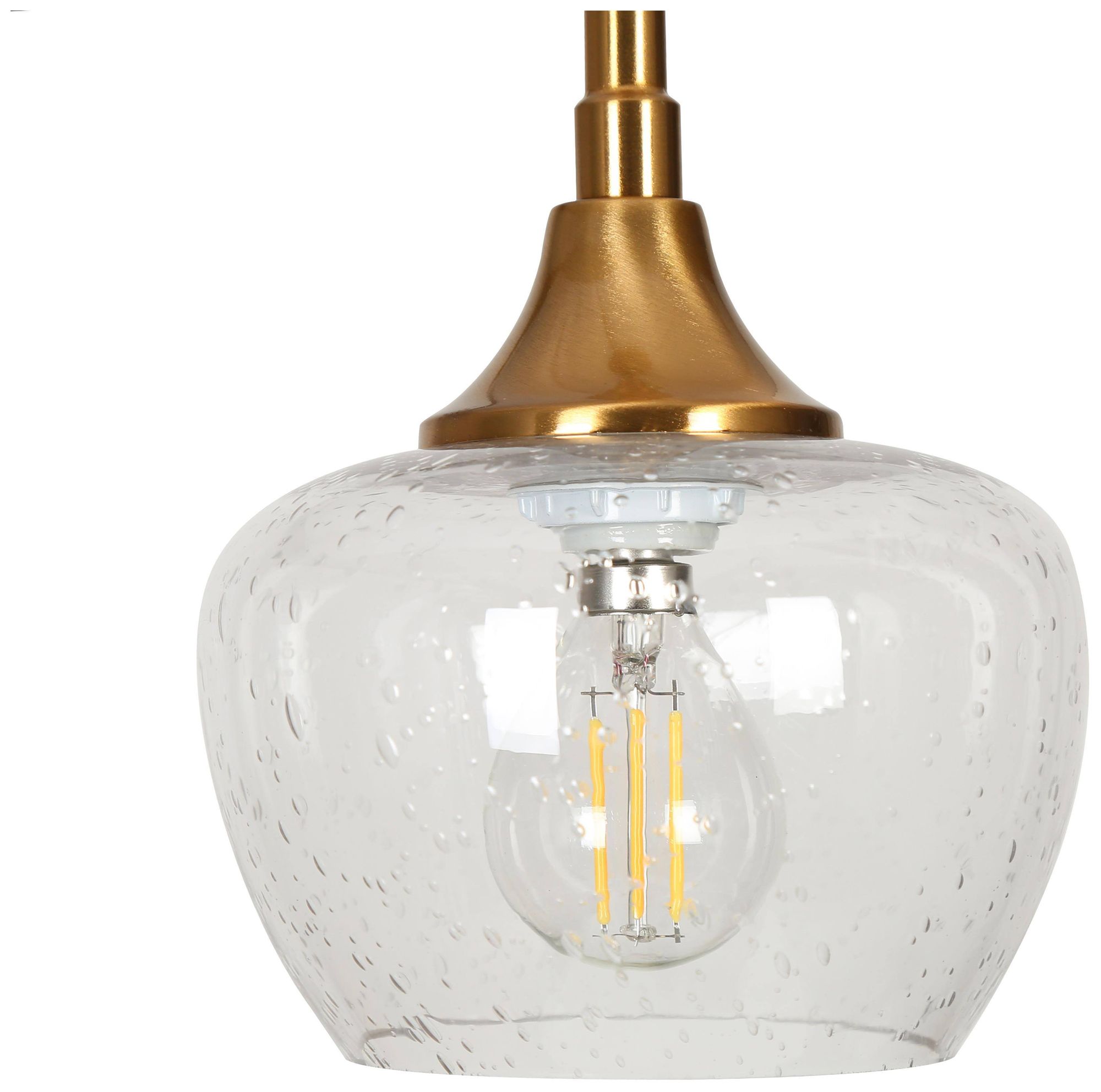 Image 3 1-Light 4.9"W Bell Plated Brass Pendant Lights more views