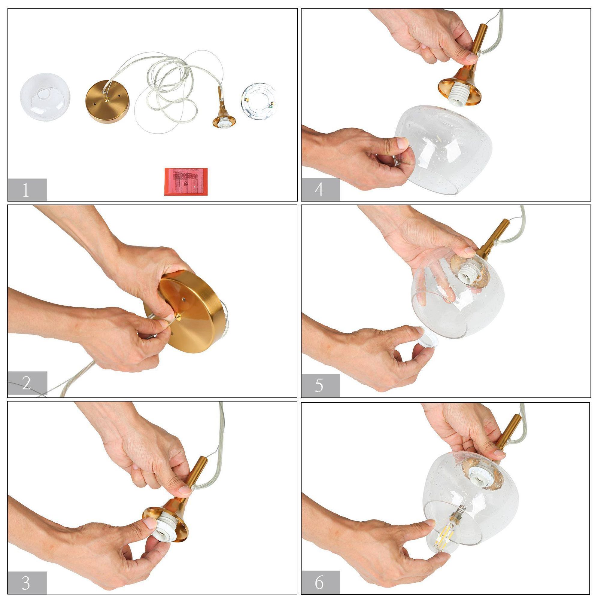 Image 6 1-Light 4.9"W Bell Plated Brass Pendant Lights more views