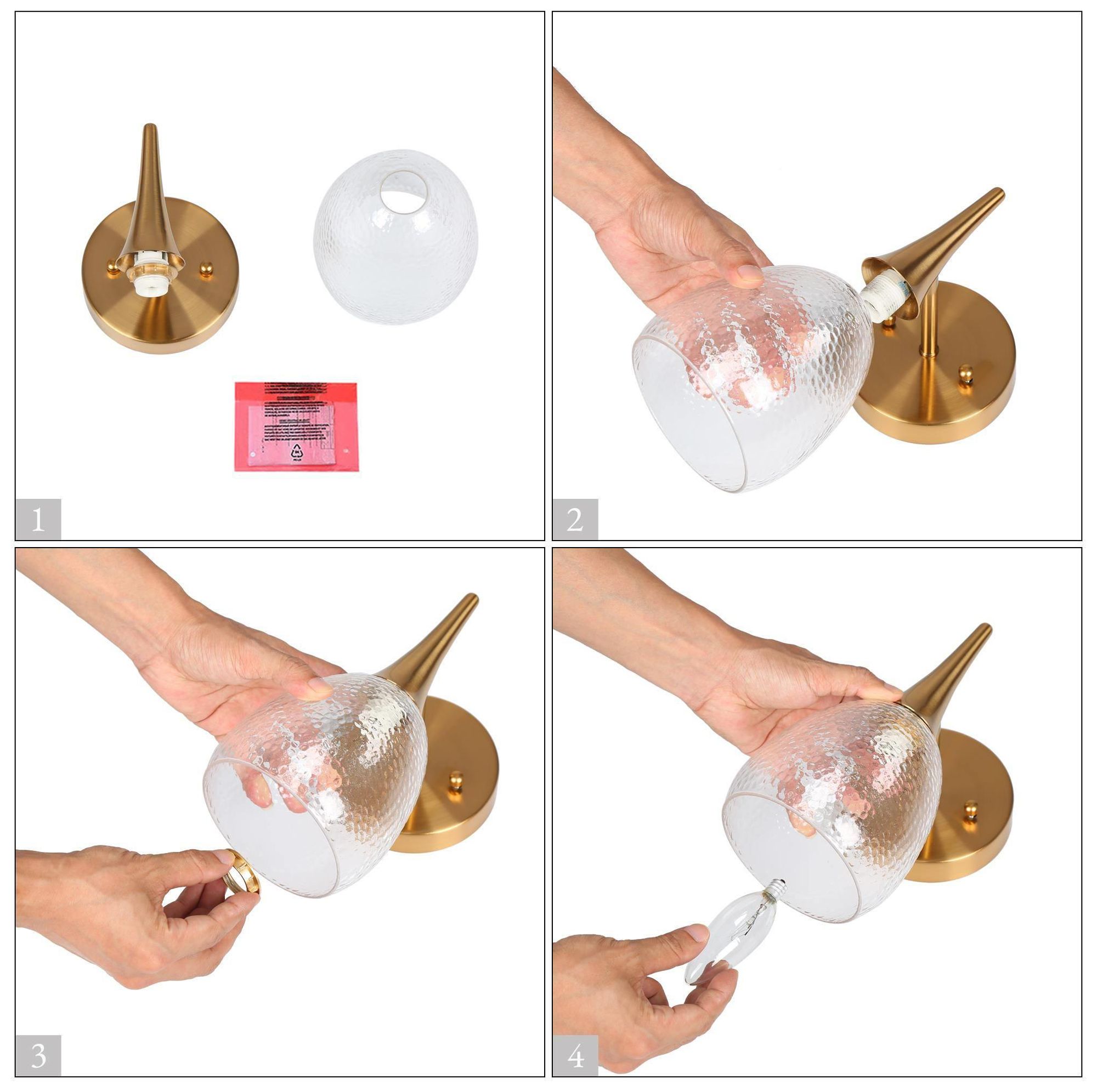 1-Light 5.1" Wide Gold Bath Light