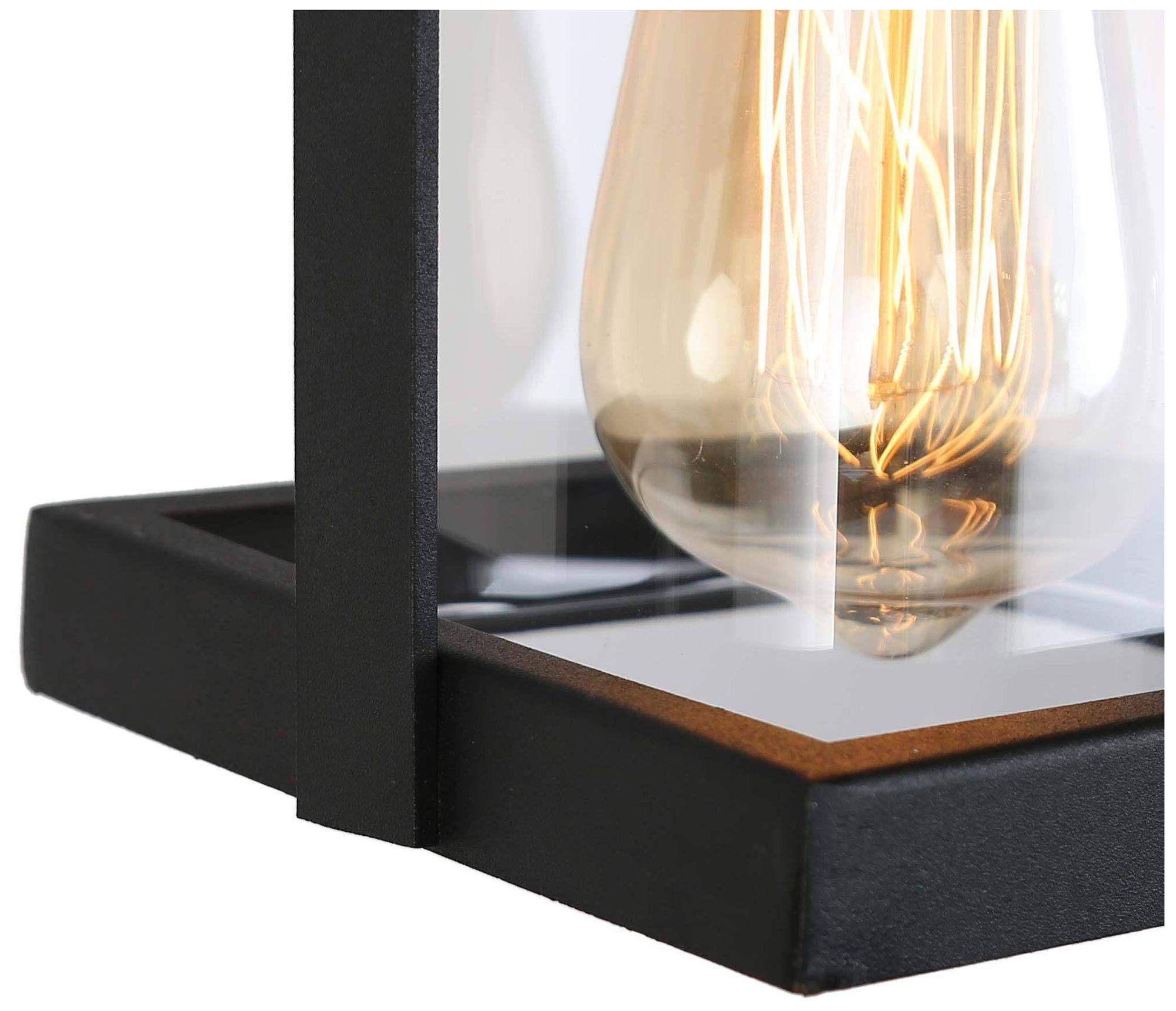 Image 2 1-Light 5.1"W Rectangle Black Pendant Lights more views