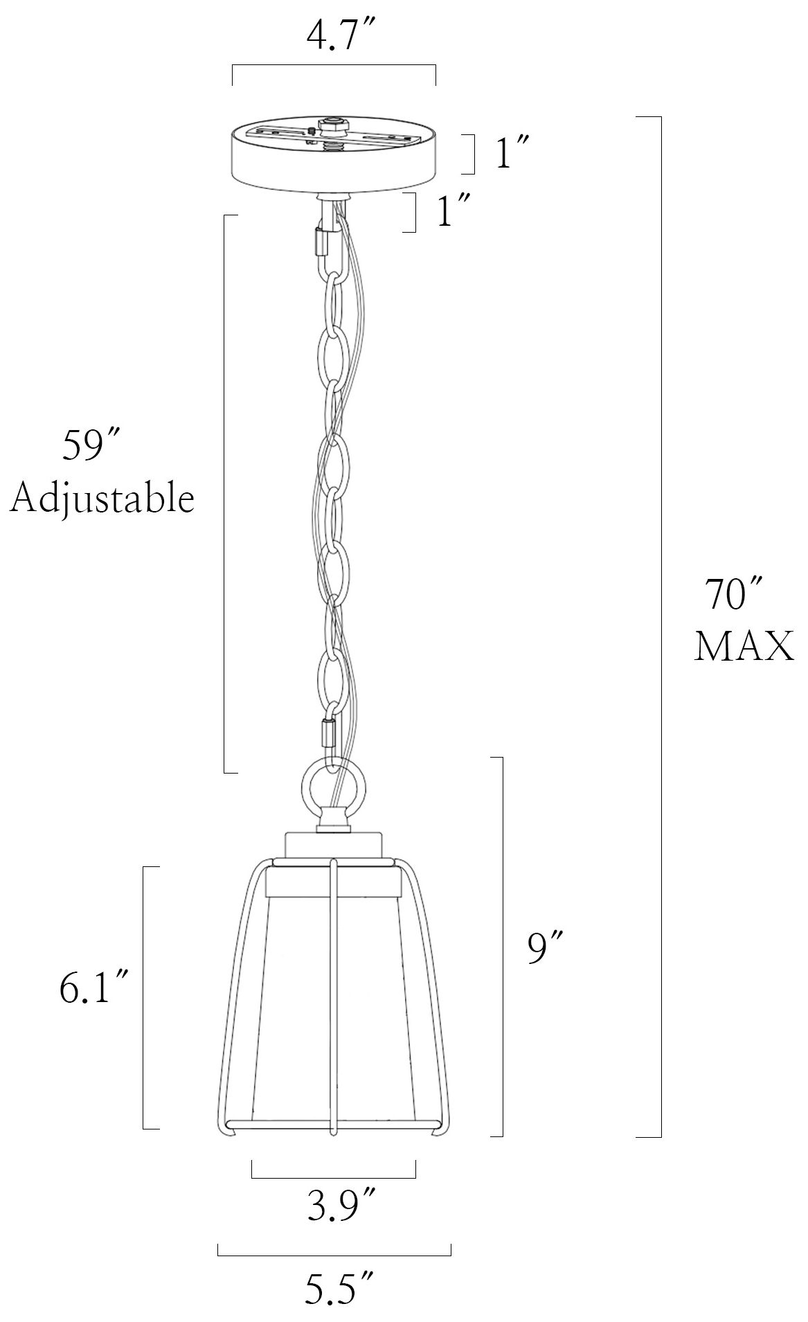 Image 5 1-Light 5.5"W Bell Black Pendant Lights more views