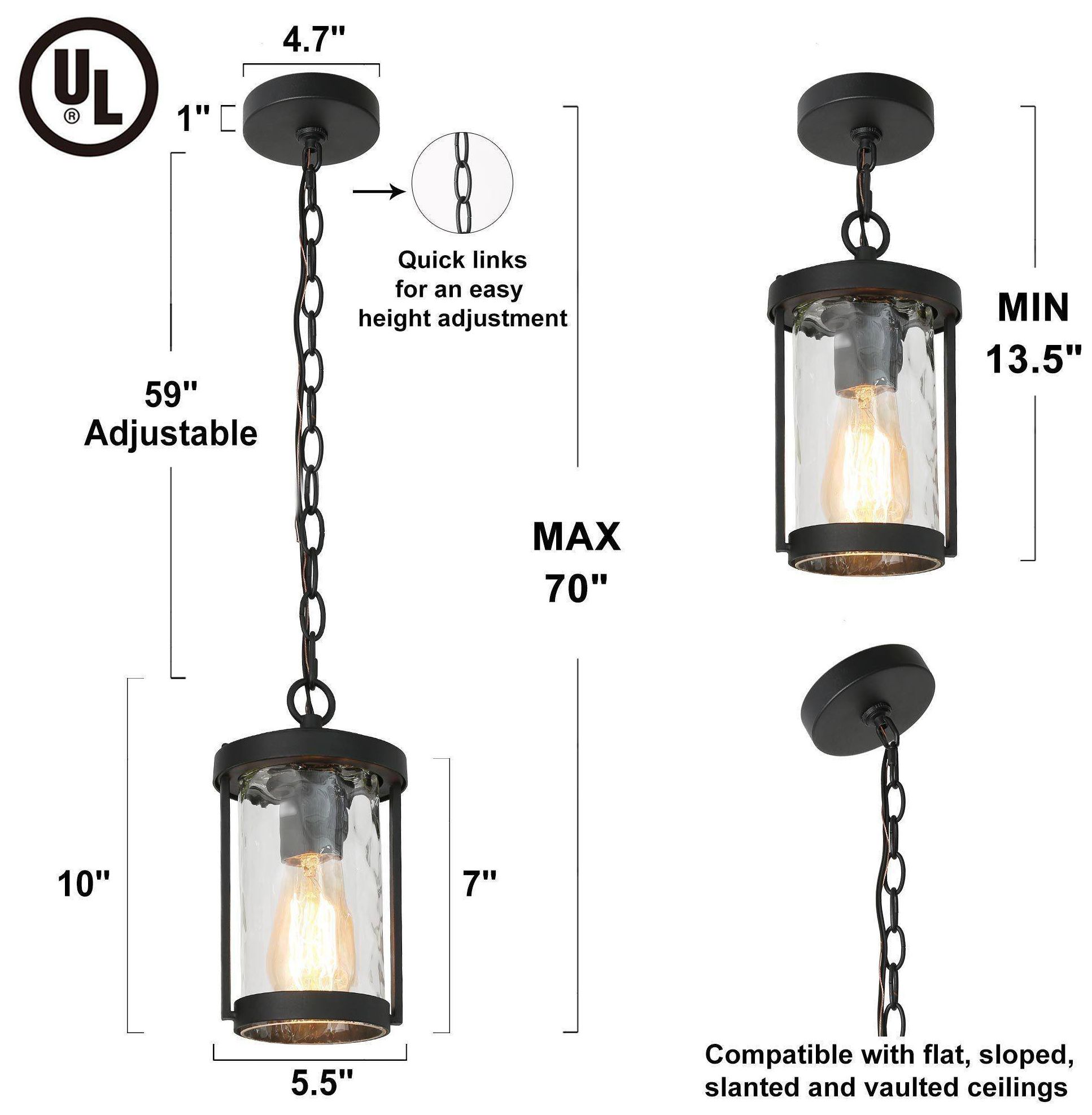 Image 6 1-Light 5.5"W Cylinder Brushed Black Pendant Lights more views