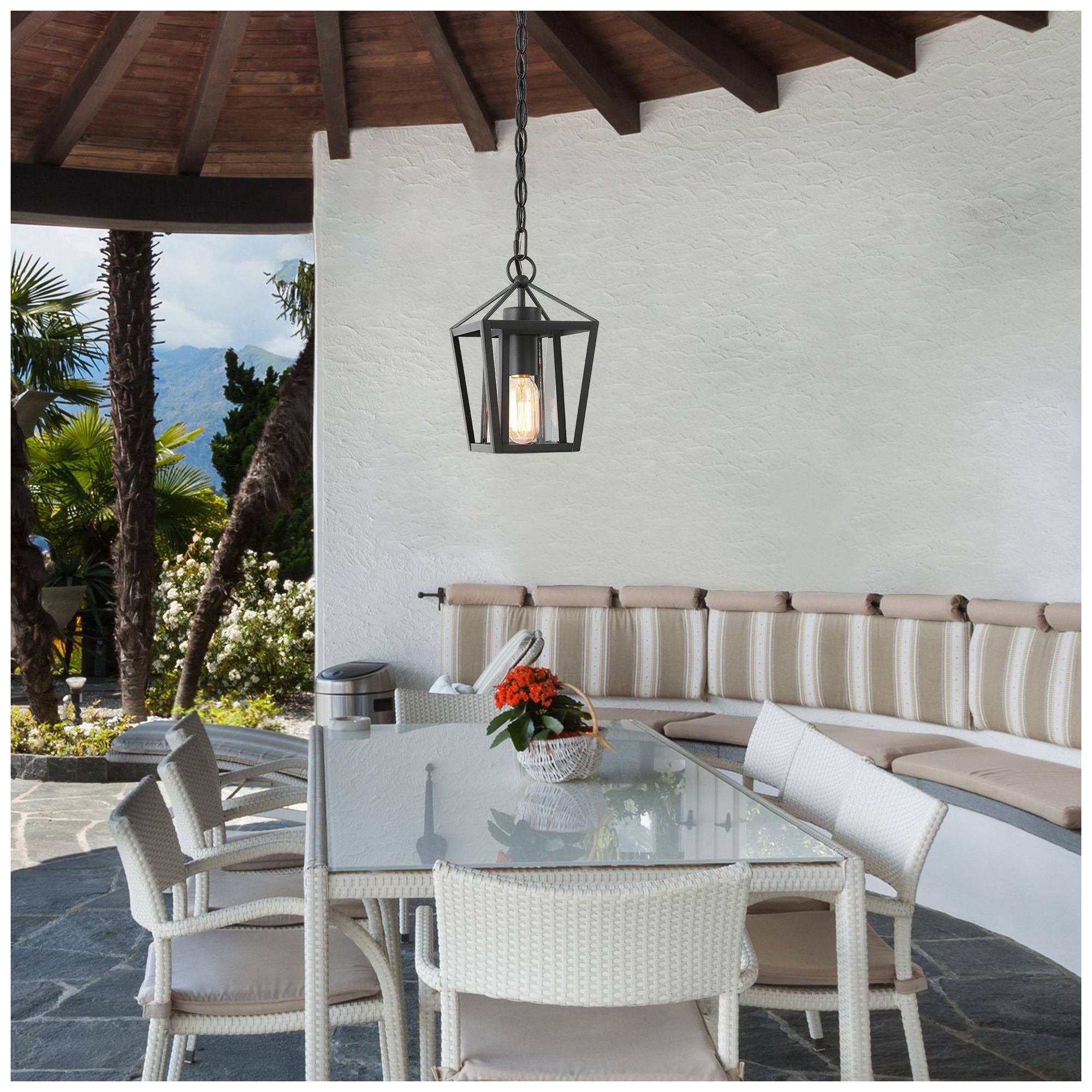 Image 7 1-Light 6.1"W Geometric Black Pendant Lights more views
