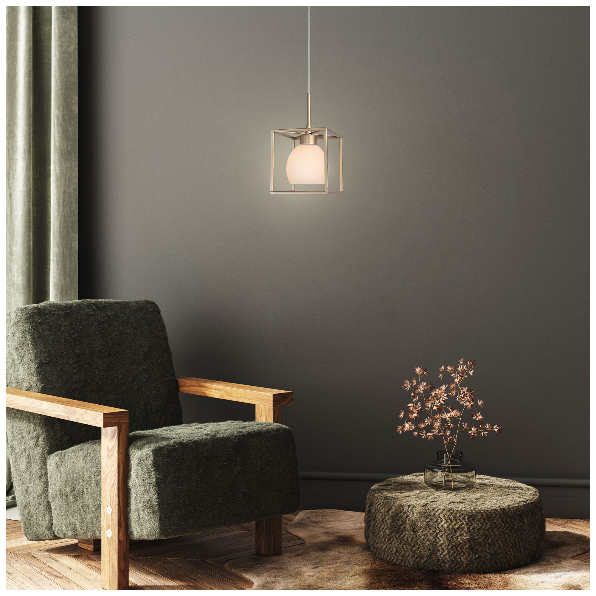 Image 7 1-Light 6.3"W Rectangle Dark Gold  Pendant Lights more views