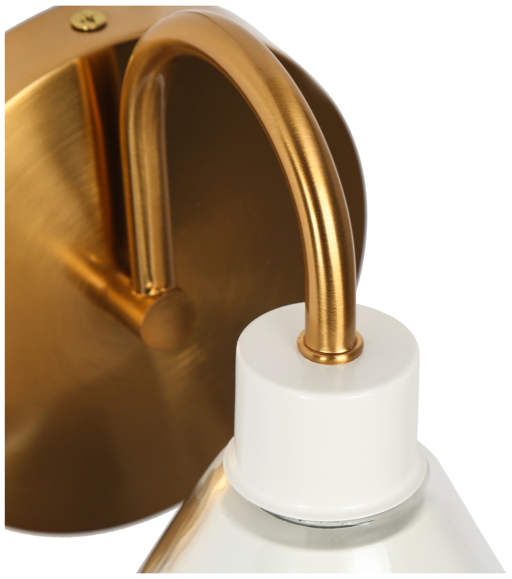 Image 4 1-Light 6.7"H Tapered White and Plated Brass Wall Lamp more views