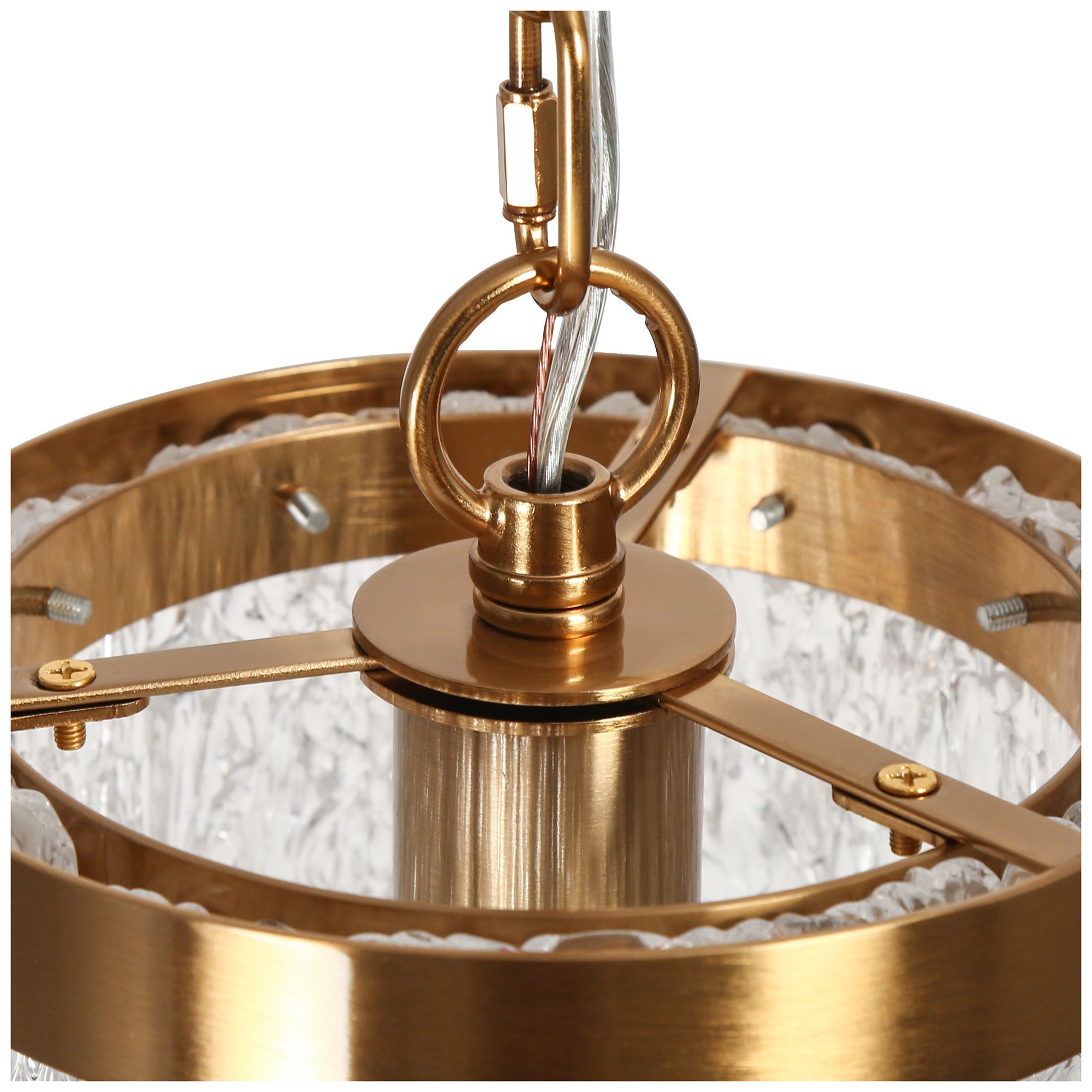 Image 2 1-Light 6.9"W Cylinder Plated Brass Pendant Lights more views