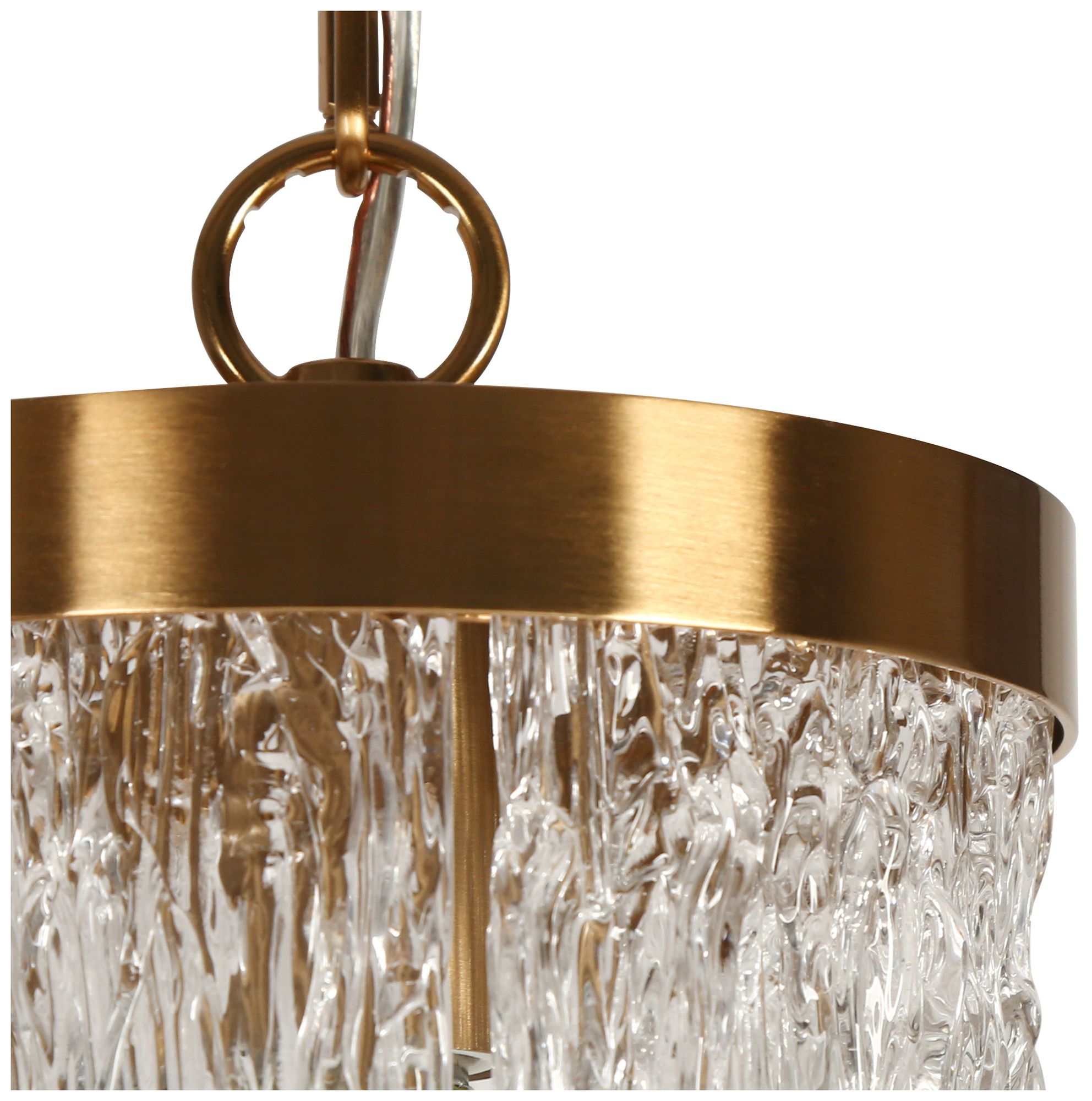 Image 3 1-Light 6.9"W Cylinder Plated Brass Pendant Lights more views