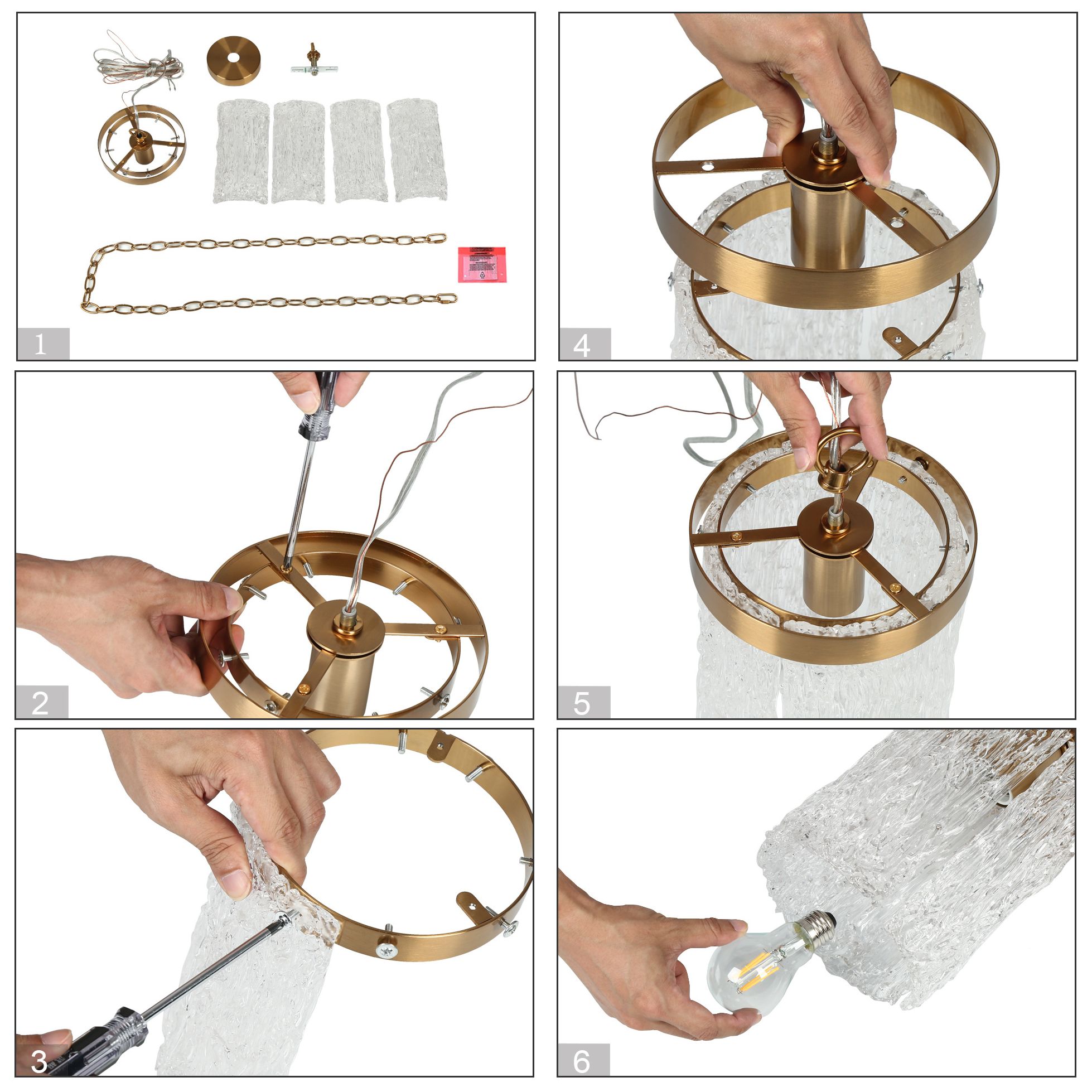 Image 7 1-Light 6.9"W Cylinder Plated Brass Pendant Lights more views