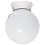 1 Light; 6 in.; Ceiling Fixture; White Ball with Pull Chain Switch