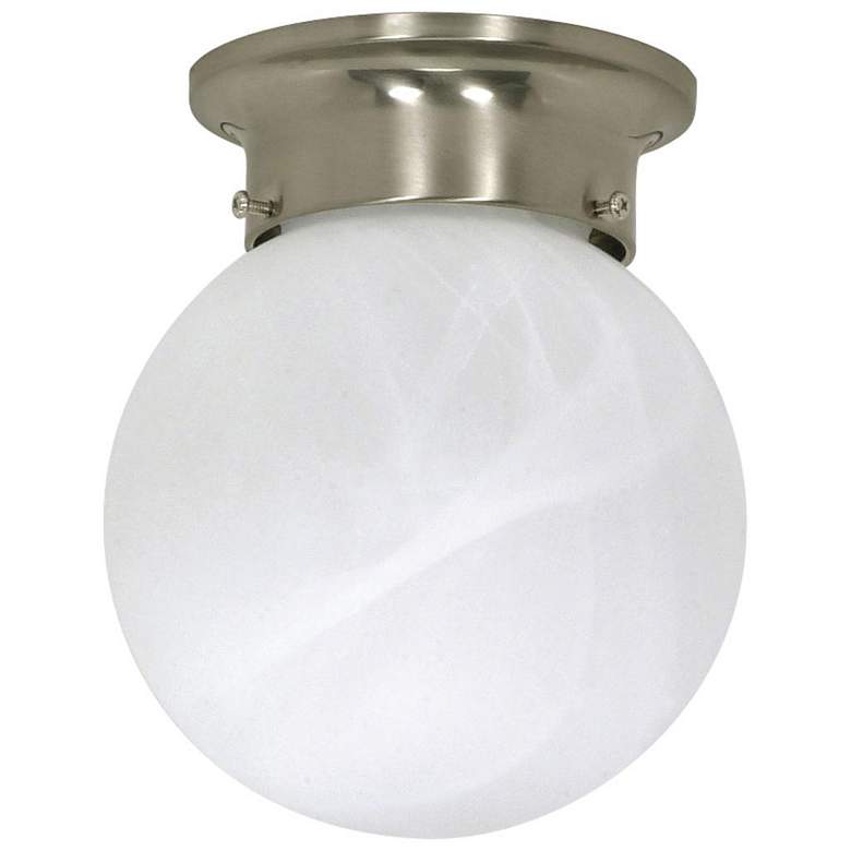 Image 1 1 Light; 6 in.; Ceiling Mount; Alabaster Ball