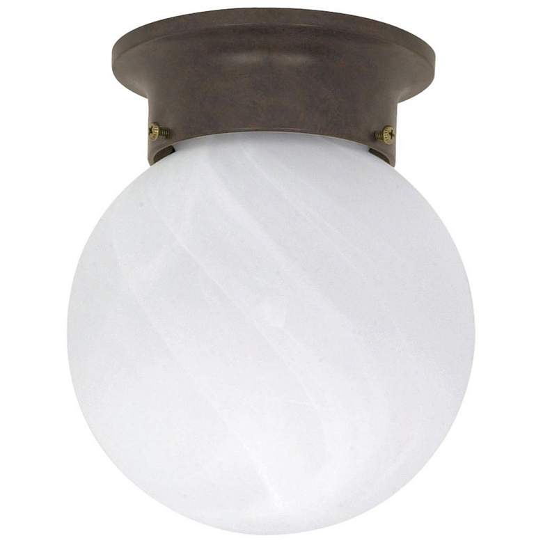 Image 1 1 Light; 6 in.; Ceiling Mount; Alabaster Ball