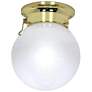 1 Light; 6 in.; Ceiling Mount; White Ball with Pull Chain Switch