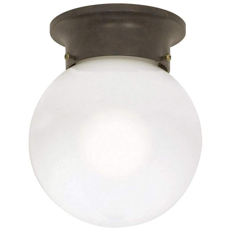 Image 1 1 Light; 6 in.; Ceiling Mount; White Ball