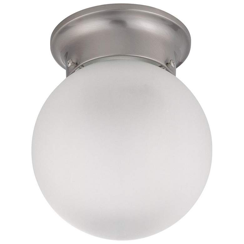 Image 1 1 Light; 6 in.; Ceiling Mount with Frosted White Glass
