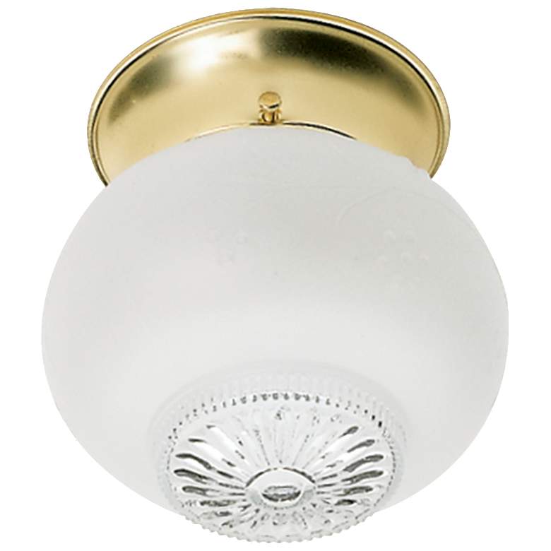 Image 1 1 Light - 6 inch - Ceiling - Clear Bottom Squat Ball - Polished Brass Fini