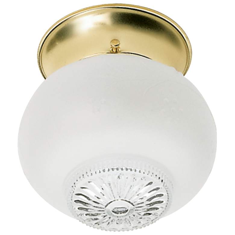 Image 1 1 Light - 6" - Ceiling - Clear Bottom Squat Ball - Polished Brass Fini