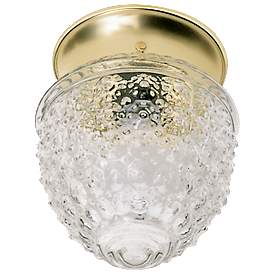 Image1 of 1 Light - 6" - Ceiling - Clear Pineapple Glass - Polished Brass Finish
