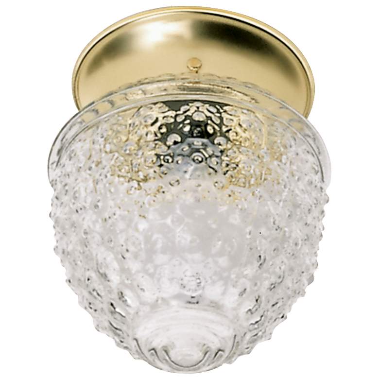 Image 1 1 Light - 6 inch - Ceiling - Clear Pineapple Glass - Polished Brass Finish