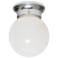 1 Light - 6" - Ceiling Fixture - White Ball - Polished Brass Finish
