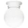 1 Light - 6" Flush with White Glass - White Finish