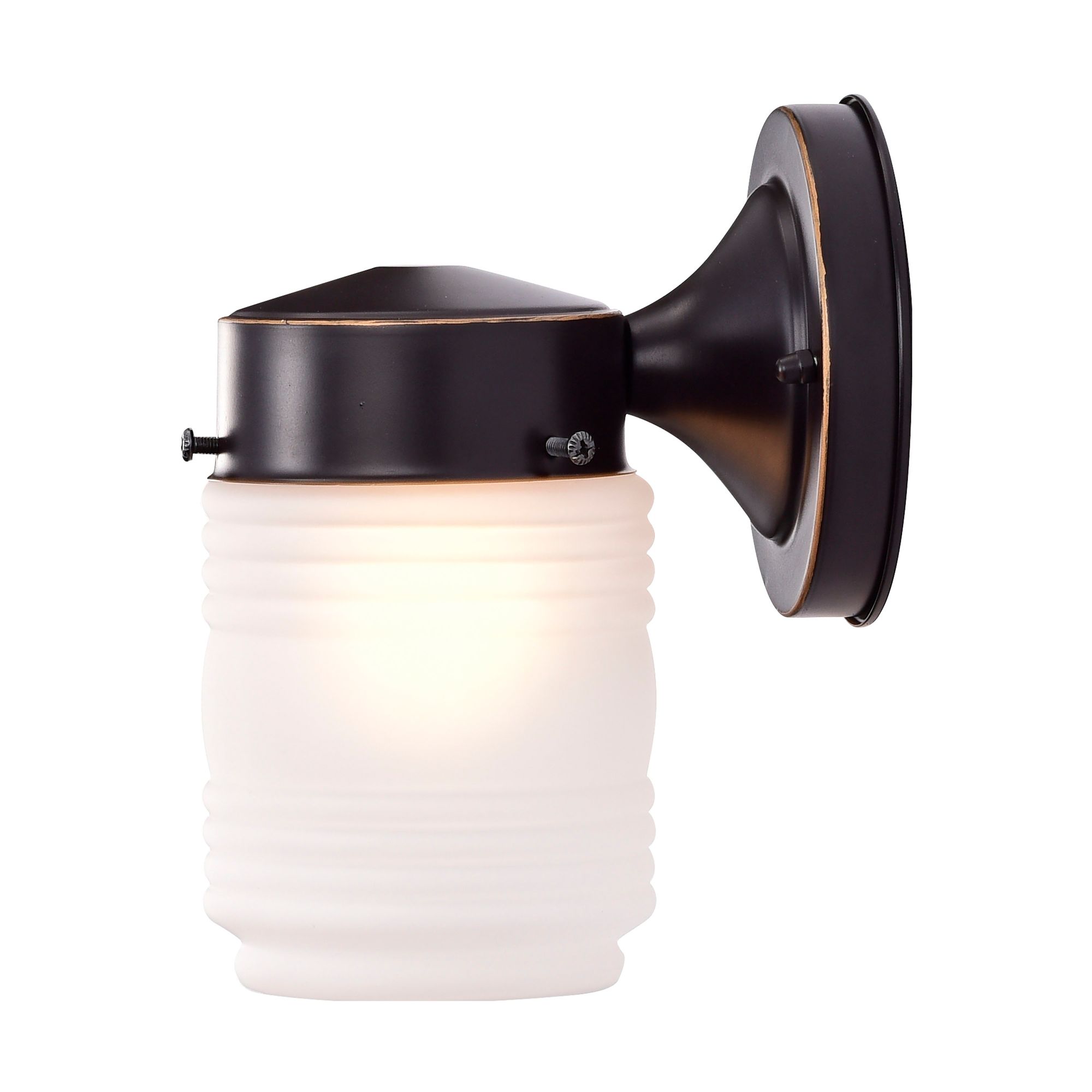 Image 6 1 Light; 6 Inch; Porch; Wall; Mason Jar; Mahogany Bronze Finish more views