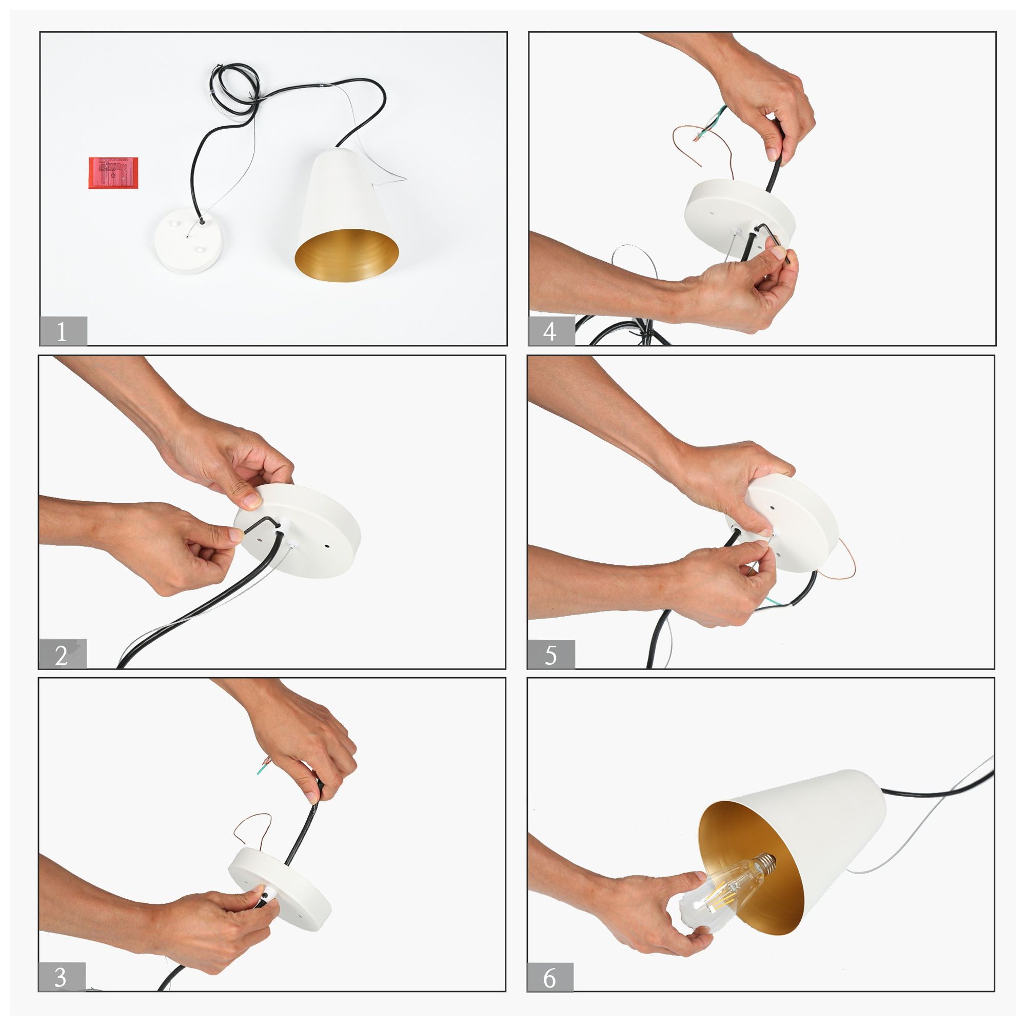 Image 7 1-Light 7.1"W Bell Flat White Pendant Light more views