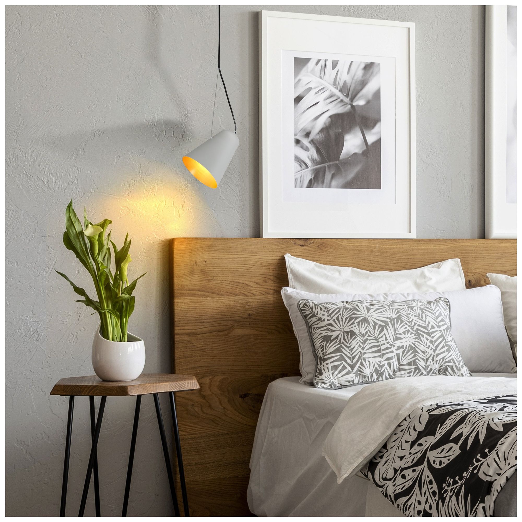 1-Light 7.1"W Bell Flat White Pendant Light