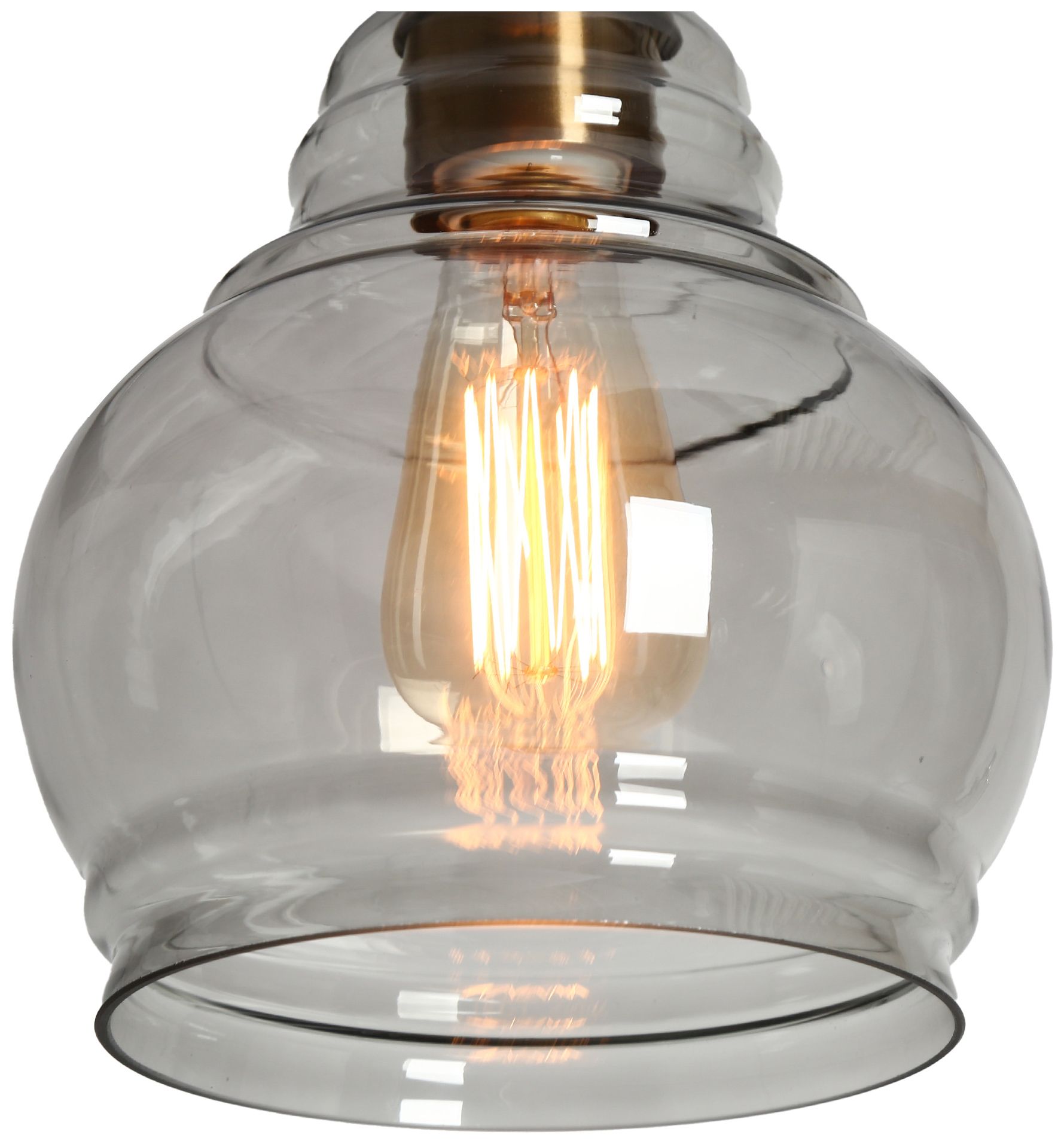 Image 4 1-Light 7.9"W Jar Plated Brass Pendant Lights more views