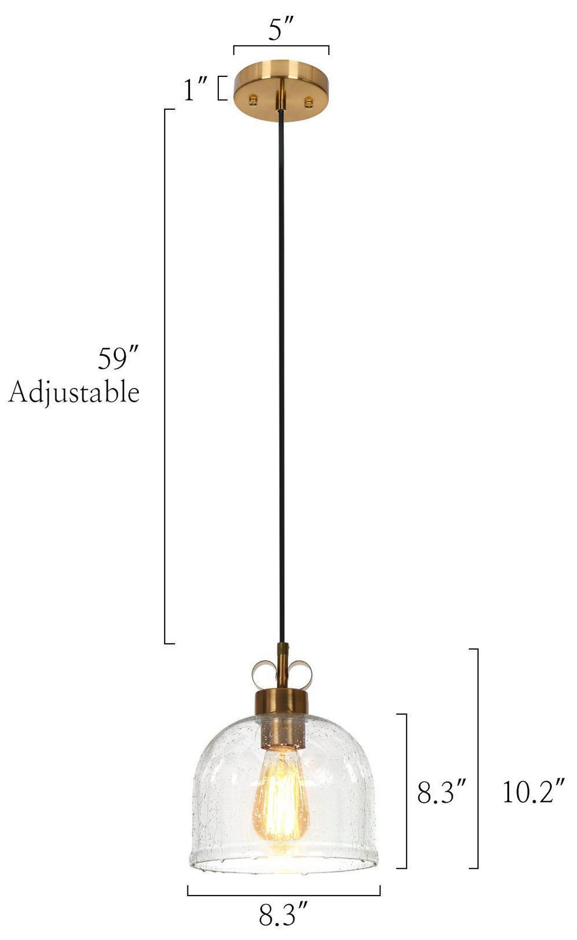 Image 5 1-Light 8.3"W Bell Brass Pendant Lights more views