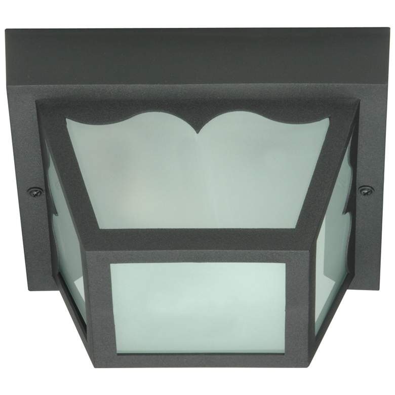 Image 1 1 Light 8" Carport Flush Mount - With Frosted Acrylic Panels
