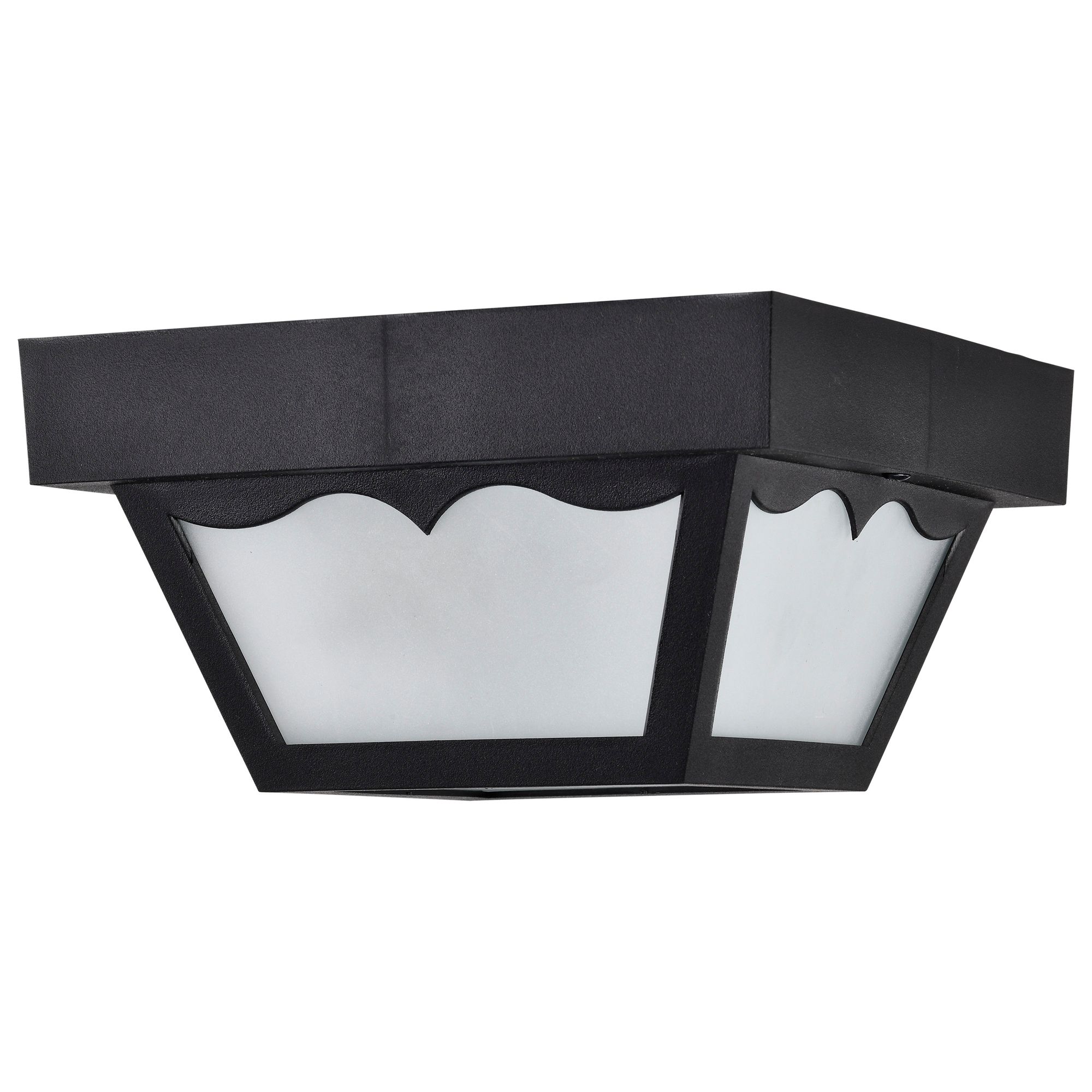 Image 3 1 Light 8" Carport Flush Mount - With Frosted Acrylic Panels more views