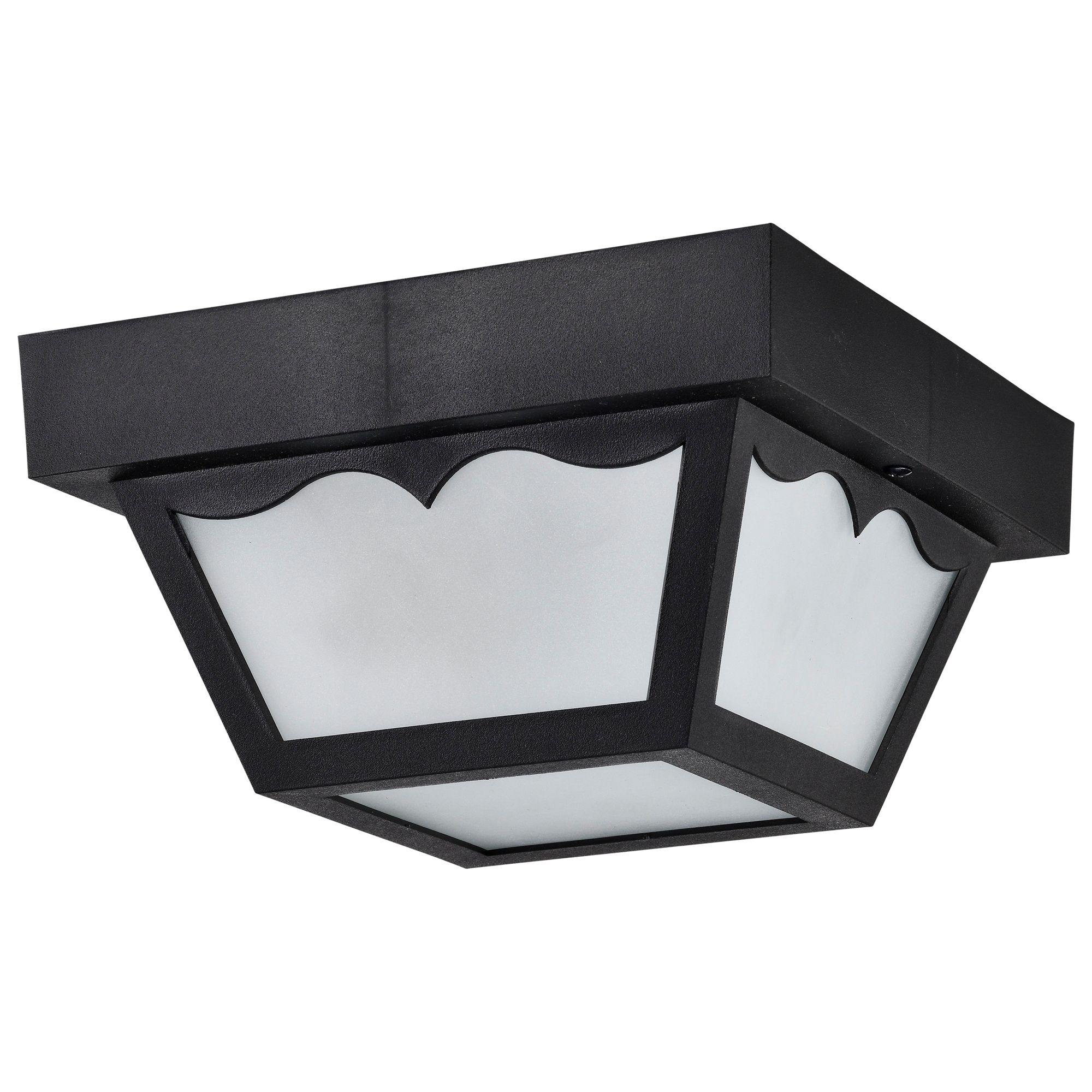 Image 4 1 Light 8" Carport Flush Mount - With Frosted Acrylic Panels more views