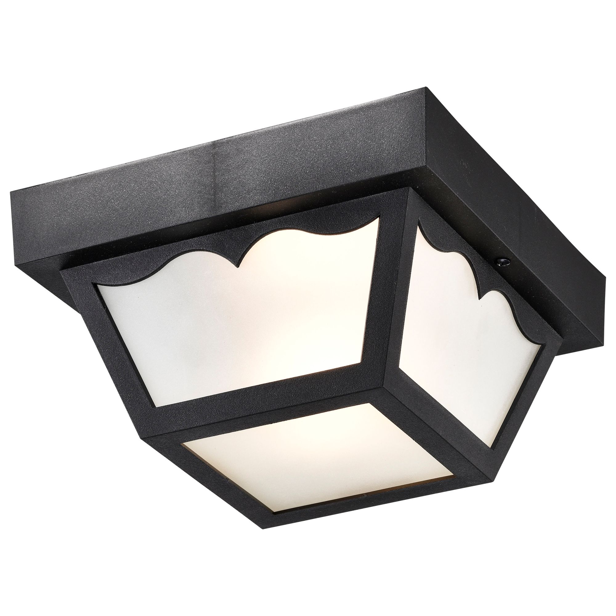 Image 6 1 Light 8" Carport Flush Mount - With Frosted Acrylic Panels more views