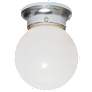 1 Light - 8" - Ceiling Fixture - White Ball - Polished Chrome Finish