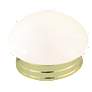 1 Light - 8" - Flush Mount - Small White Mushroom - Polished Brass Fin