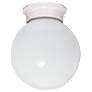 1 Light - 8" Flush White Glass - White Finish