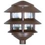 1 Light 8" Pathway Light Two Louver Small Hood - Old Bronze Finish