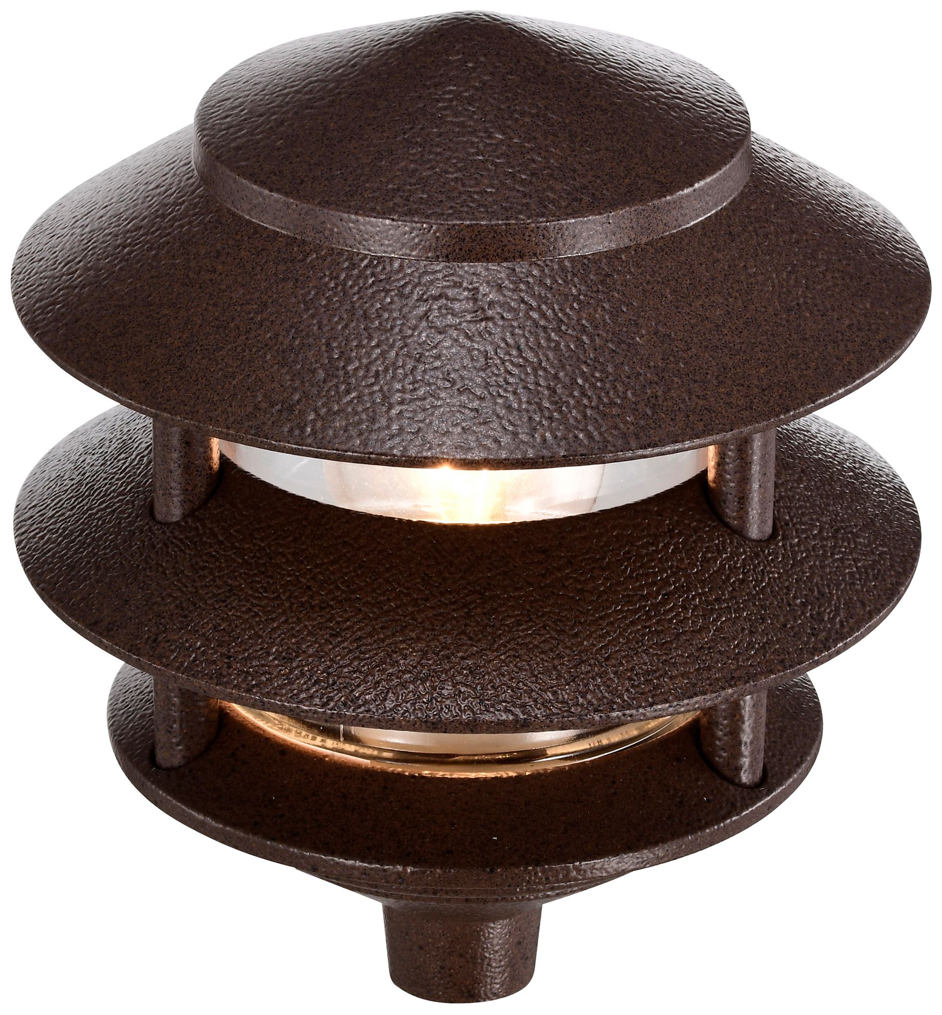 Thumbnail3 of 1 Light 8" Pathway Light Two Louver Small Hood - Old Bronze Finish more views