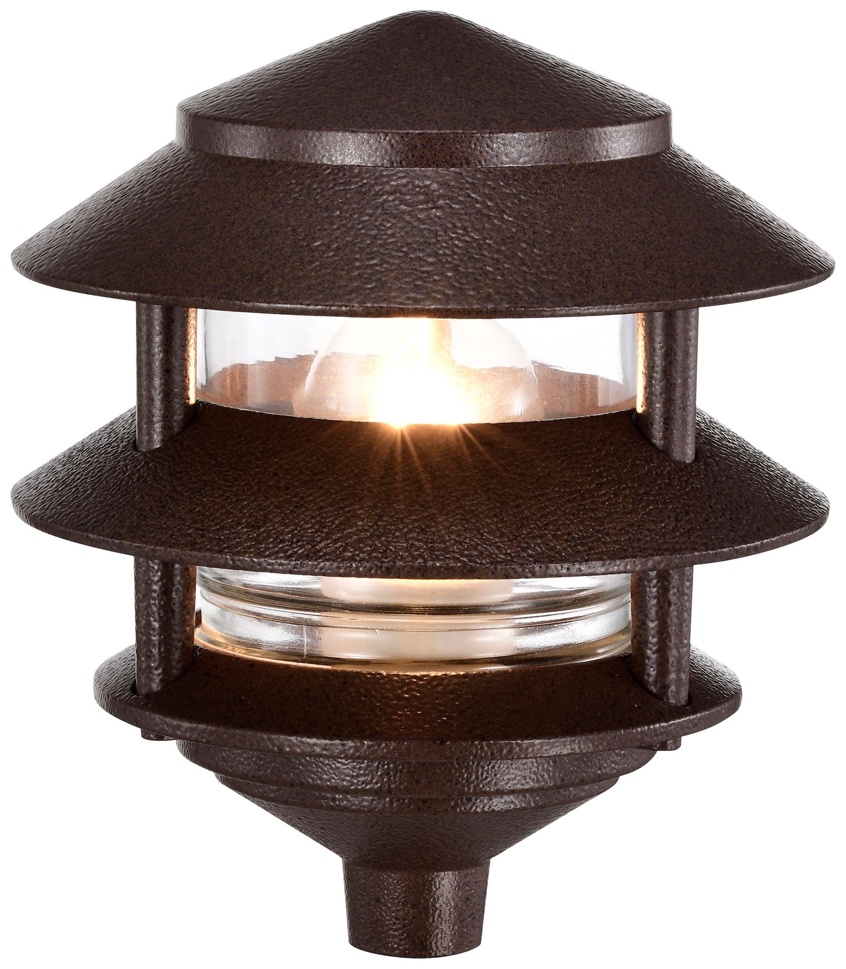 Thumbnail4 of 1 Light 8" Pathway Light Two Louver Small Hood - Old Bronze Finish more views