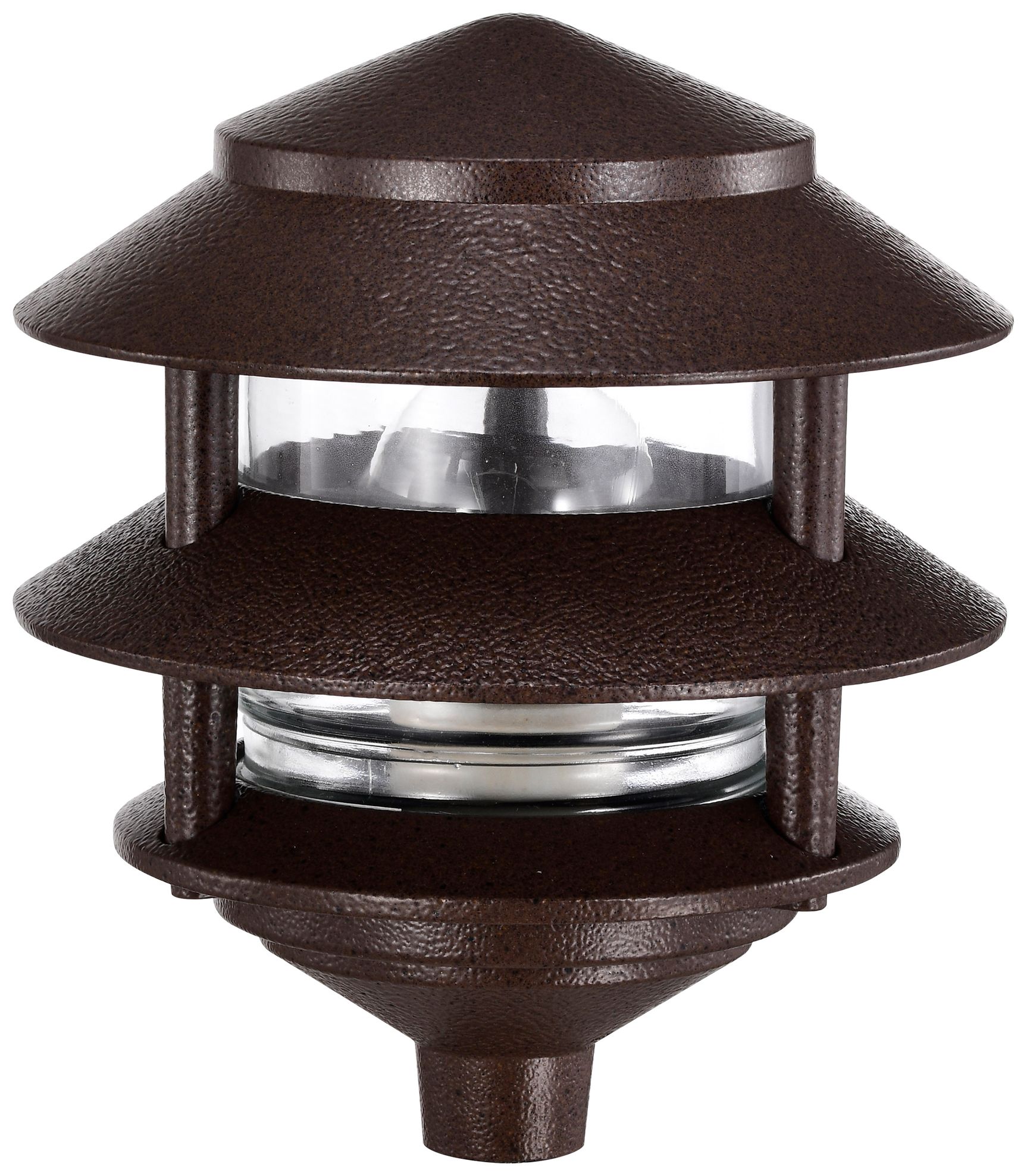 1 Light 8" Pathway Light Two Louver Small Hood - Old Bronze Finish