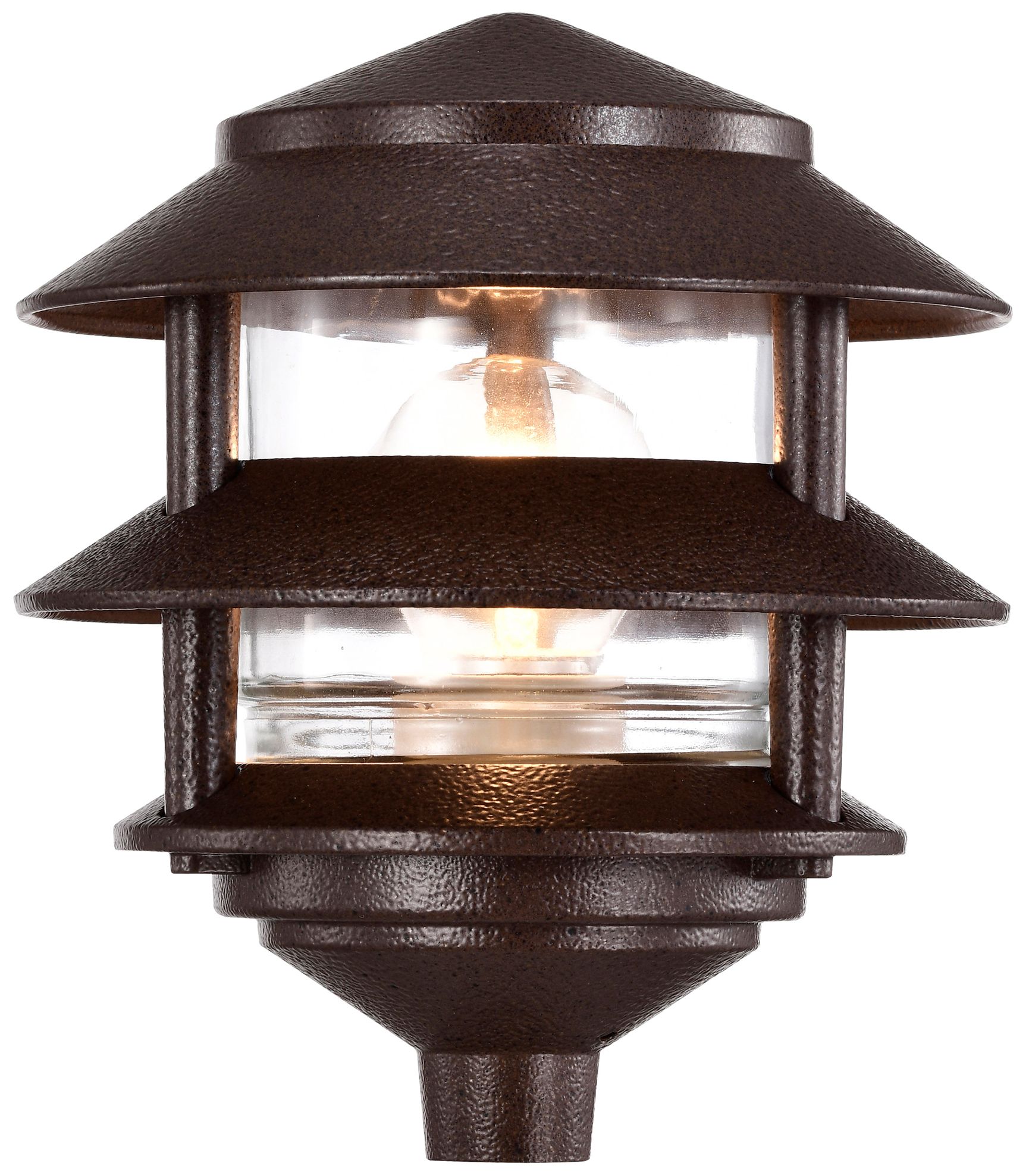 1 Light 8" Pathway Light Two Louver Small Hood - Old Bronze Finish