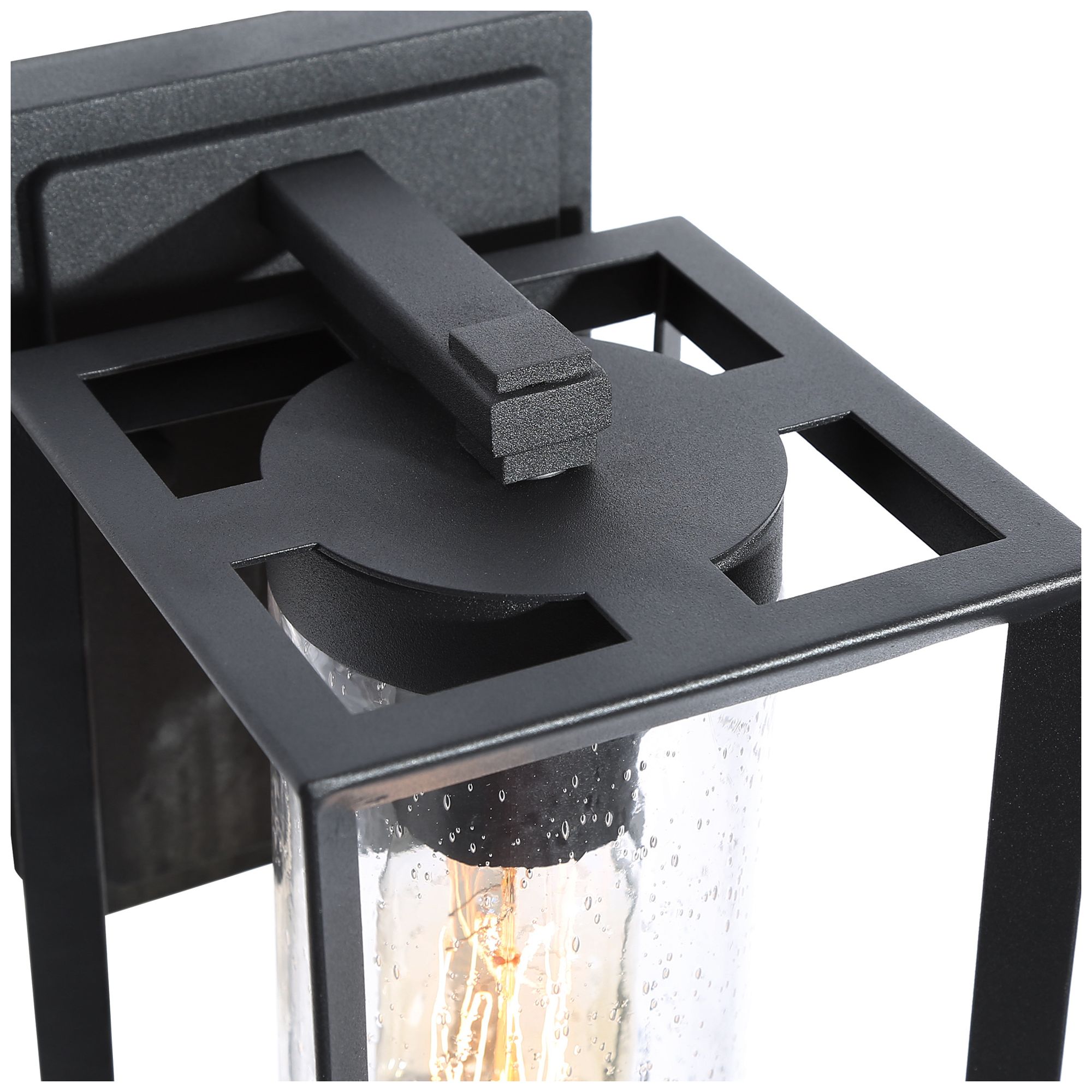 Image 2 1-Light 9.1"H Rectangle Black Wall Lamp more views