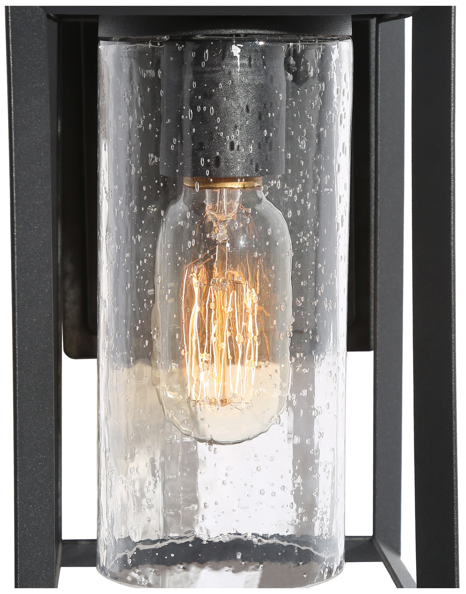 Image 3 1-Light 9.1"H Rectangle Black Wall Lamp more views
