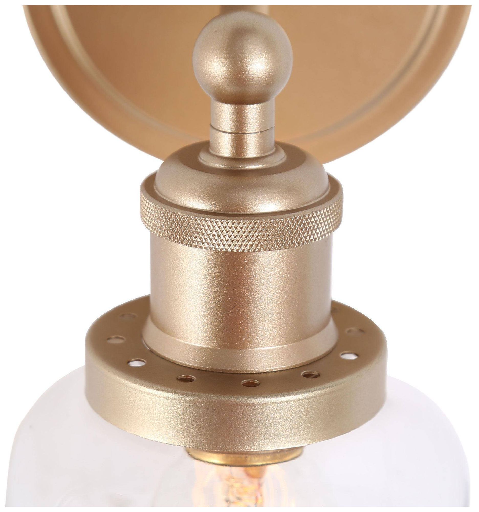 Image 5 1-Light 9.8"H Bell Dark Gold  Wall Lamp more views