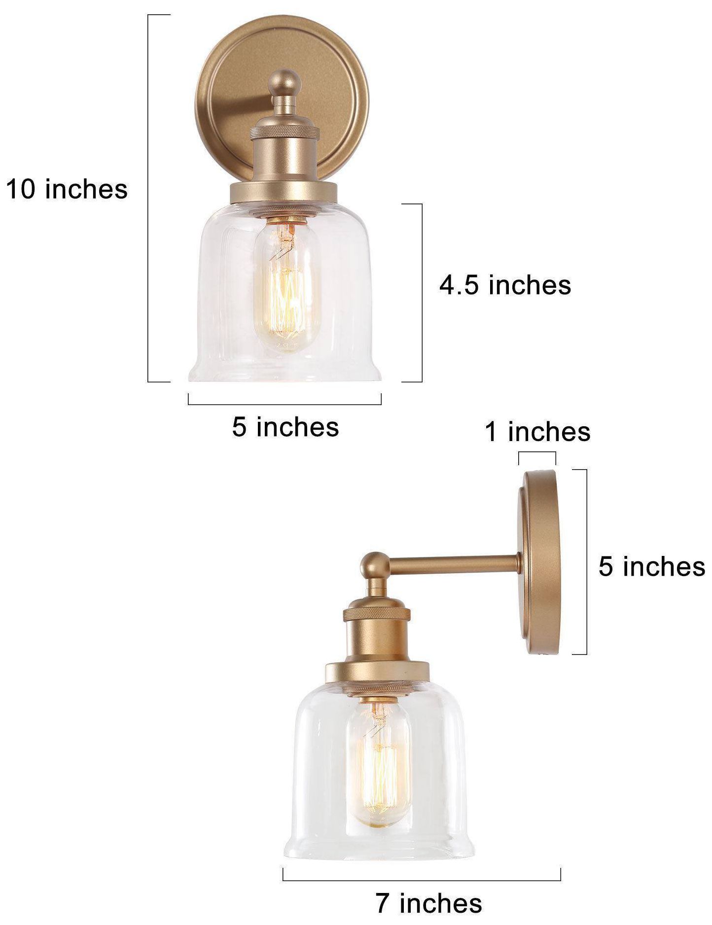 Image 6 1-Light 9.8"H Bell Dark Gold  Wall Lamp more views