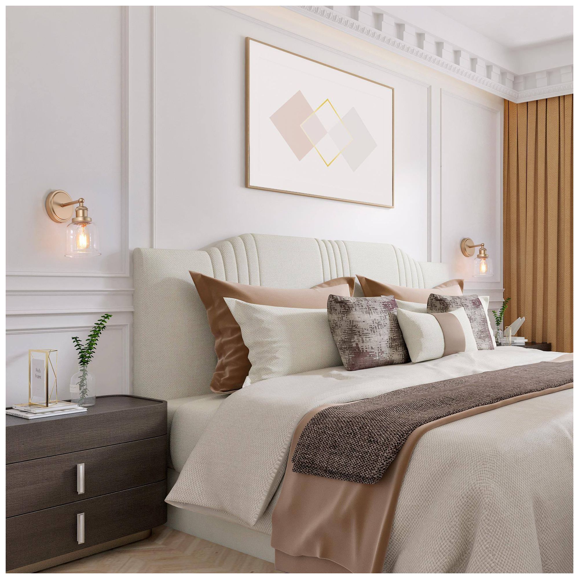 1-Light 9.8"H Bell Dark Gold  Wall Lamp
