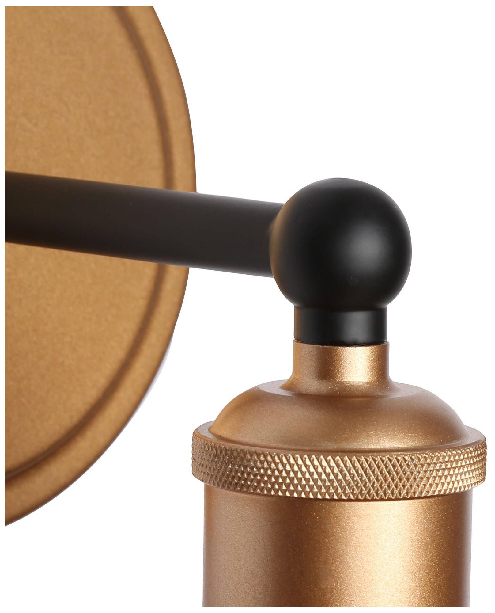 Image 2 1-Light 9.8"H Bell Flat Black and Dark Gold  Wall Lamp more views
