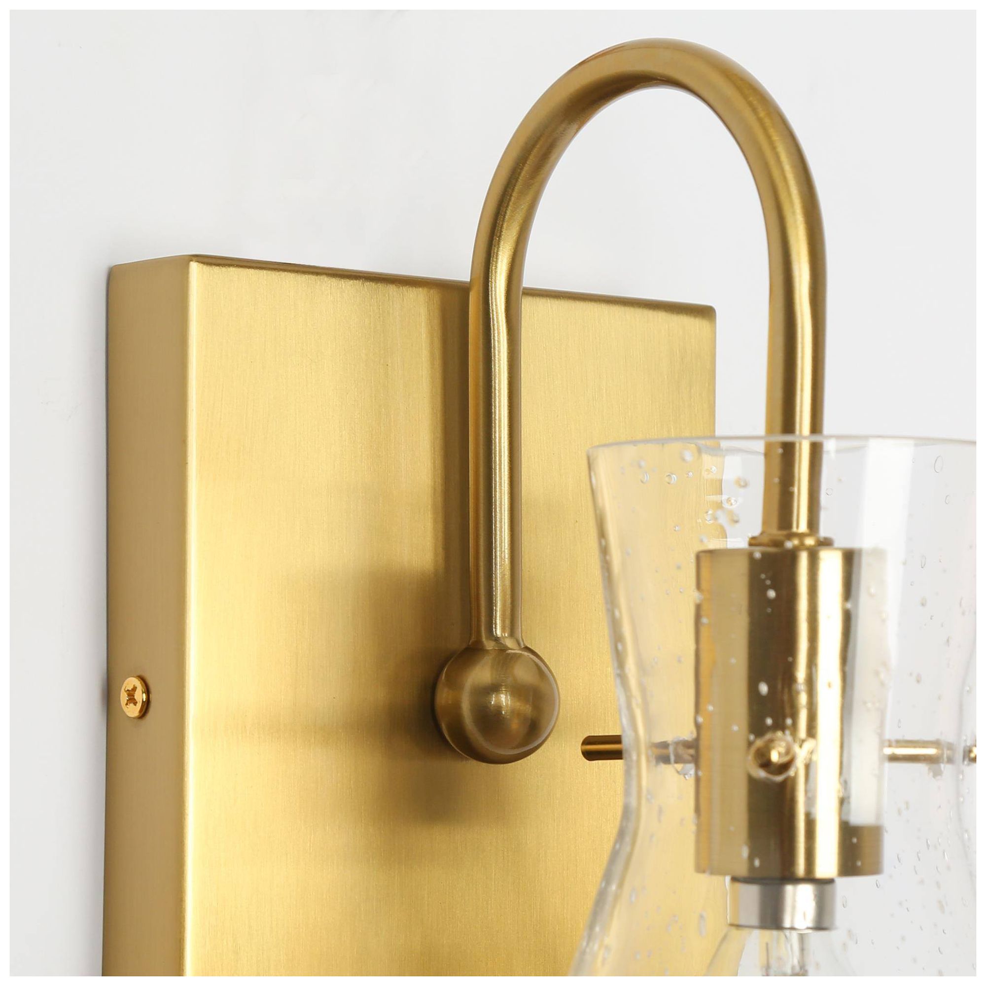Image 3 1-Light 9.8"H Tapered Plated Brass Wall Lamp more views