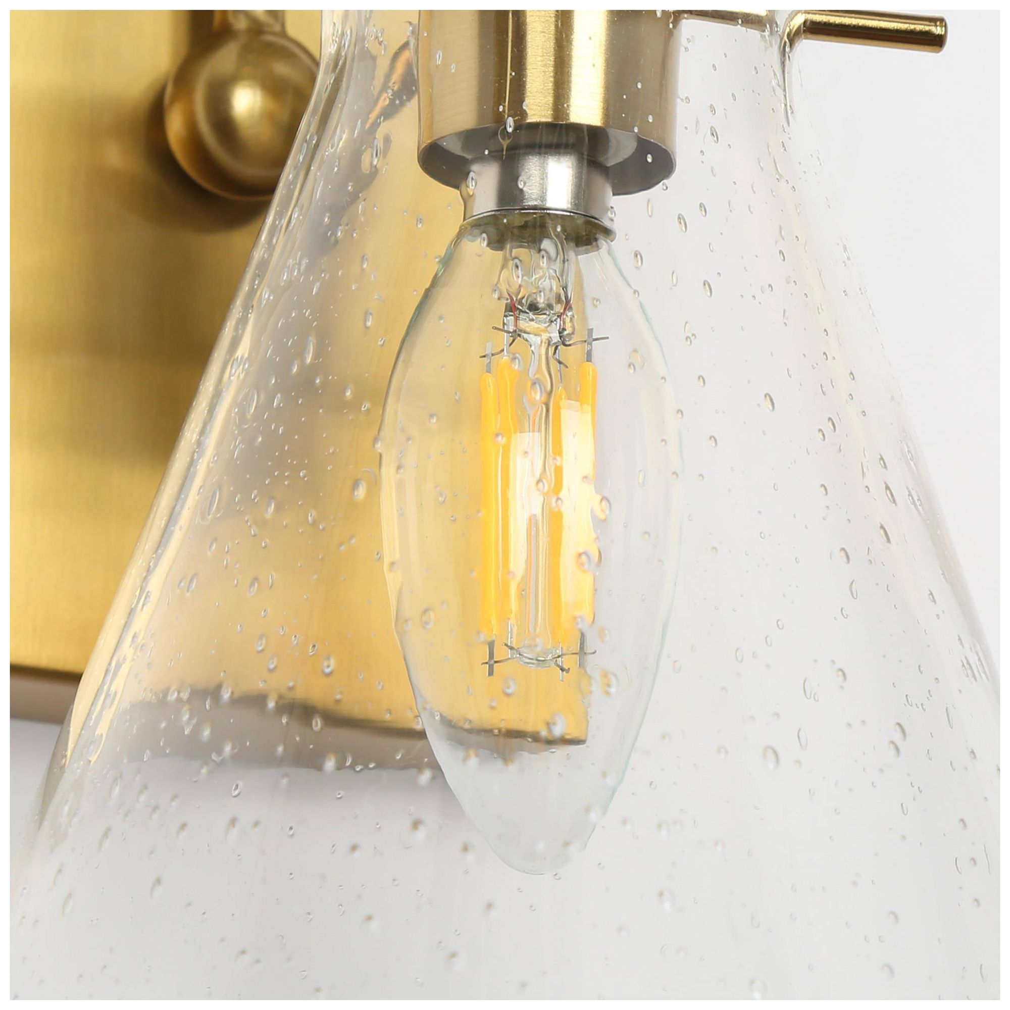Image 4 1-Light 9.8"H Tapered Plated Brass Wall Lamp more views