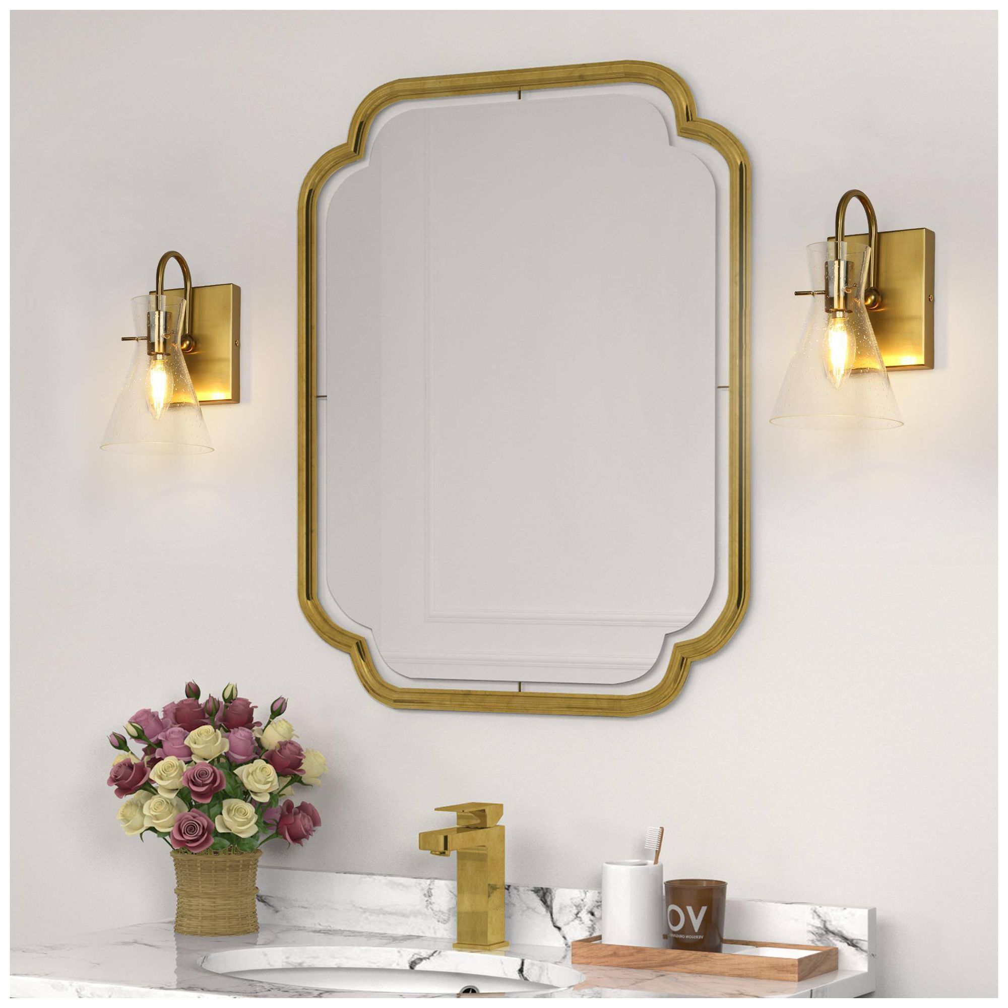 1-Light 9.8"H Tapered Plated Brass Wall Lamp